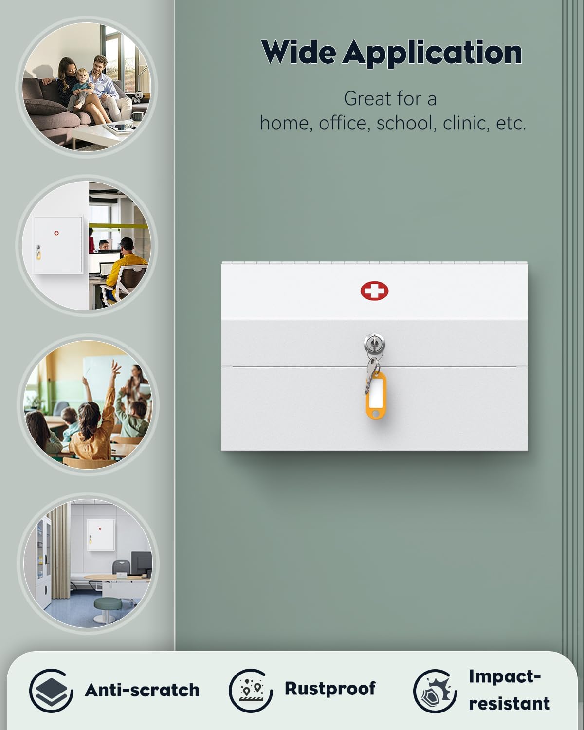 Uniclife Wall Medicine Cabinet with Key Lock 1