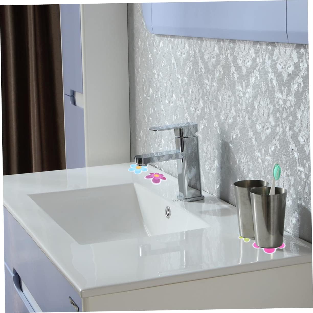 Ciieeo Non-Slip Bath Stickers 10pcs Flower Design