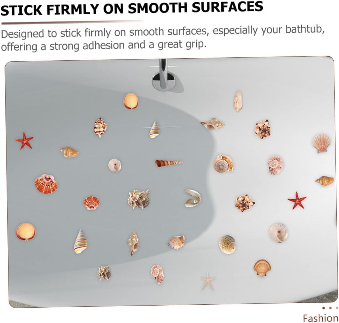 VOSAREA 6 Sheets Shell Pattern Bathtub Stickers
