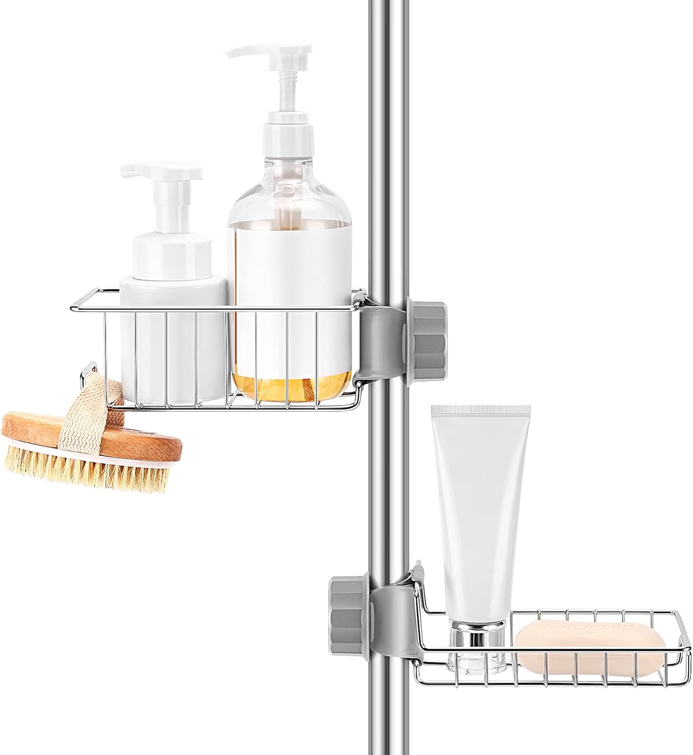 Buoluty Clawfoot Tub Caddy - Stainless Steel Shower Shelves Soap Caddy