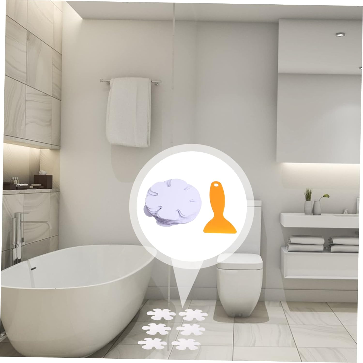 Mobestech 20pcs Non-Slip Flower Bathtub Stickers