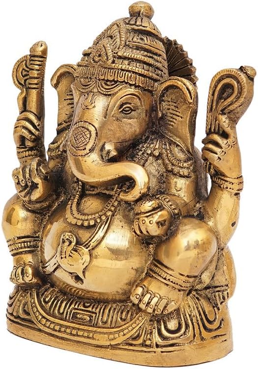 Statuestudio Brass Ganesha Idol Showpiece