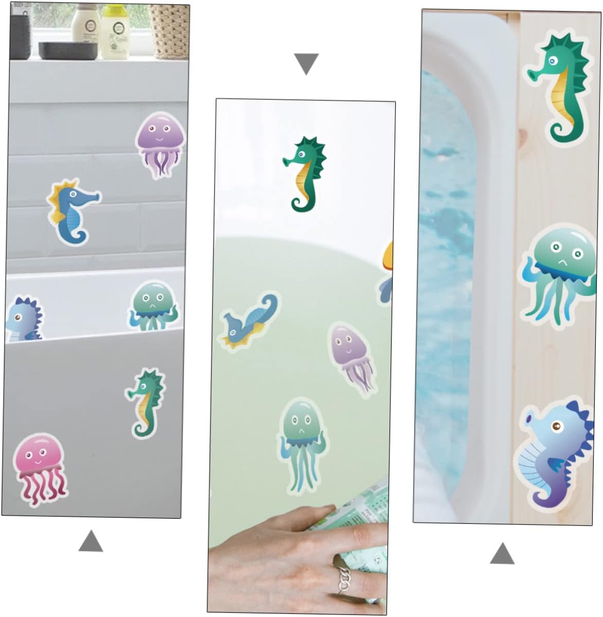 Ciieeo 10pcs Cartoon Non-Skid Bathtub Stickers 1