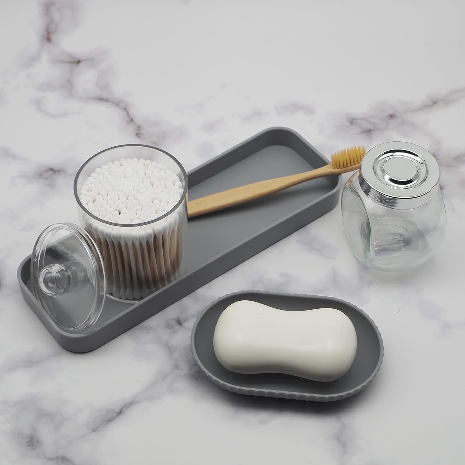 Bthenov 10 Piece Grey Bathroom Accessory Set