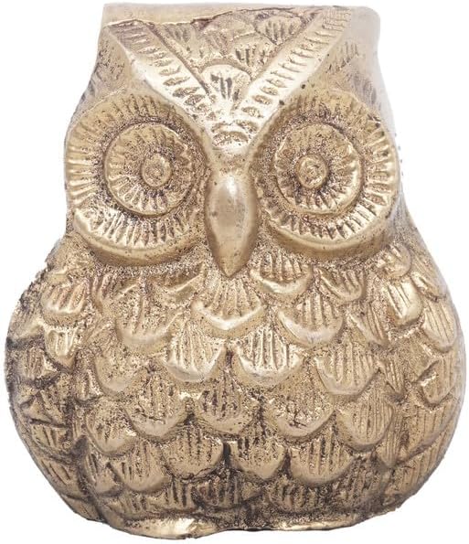 Statuestudio Brass Owl Decor Statue - Gold Finish