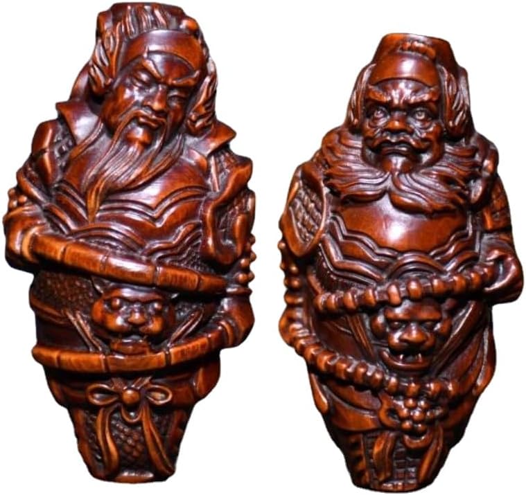 Handmade Boxwood Guan Gong Yu Warrior God Statues Collection