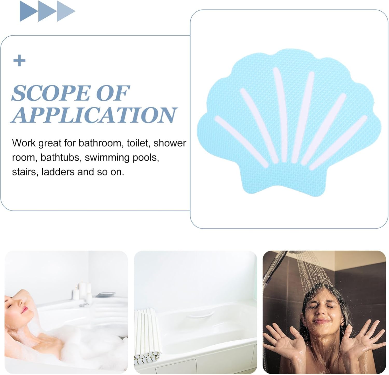 ABOOFAN 12pcs Shell-Shaped Non-Slip Bath Stickers