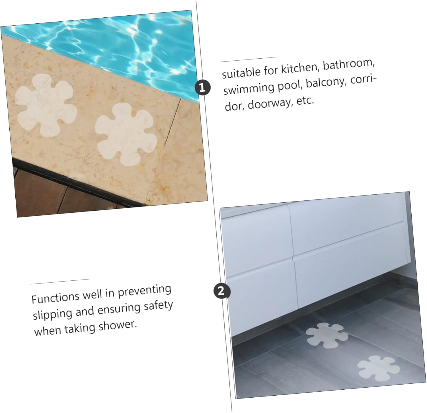 Non-Slip Flower Decal for Bathtub Quick Install