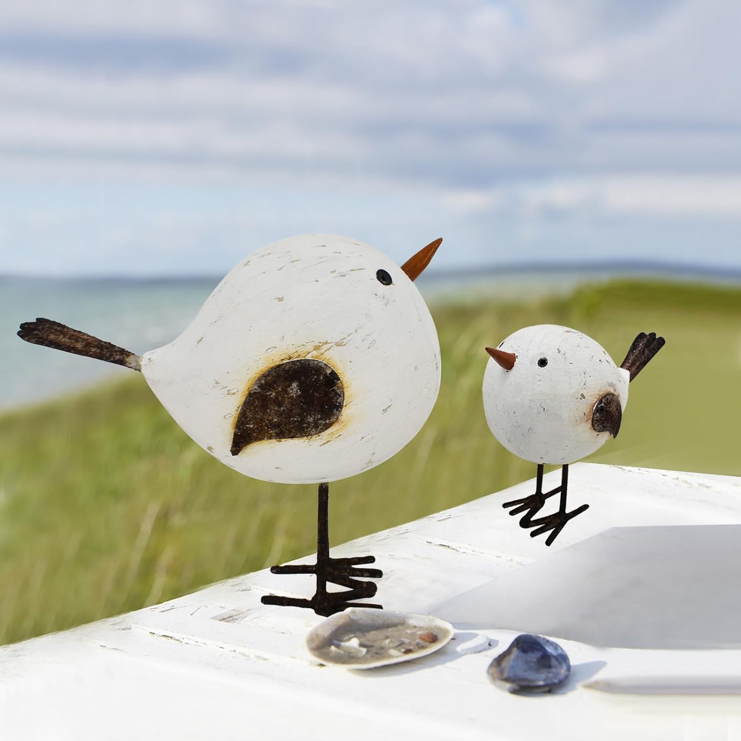 Aecipl Wood Seagull Sculpture Nautical Decor Statue