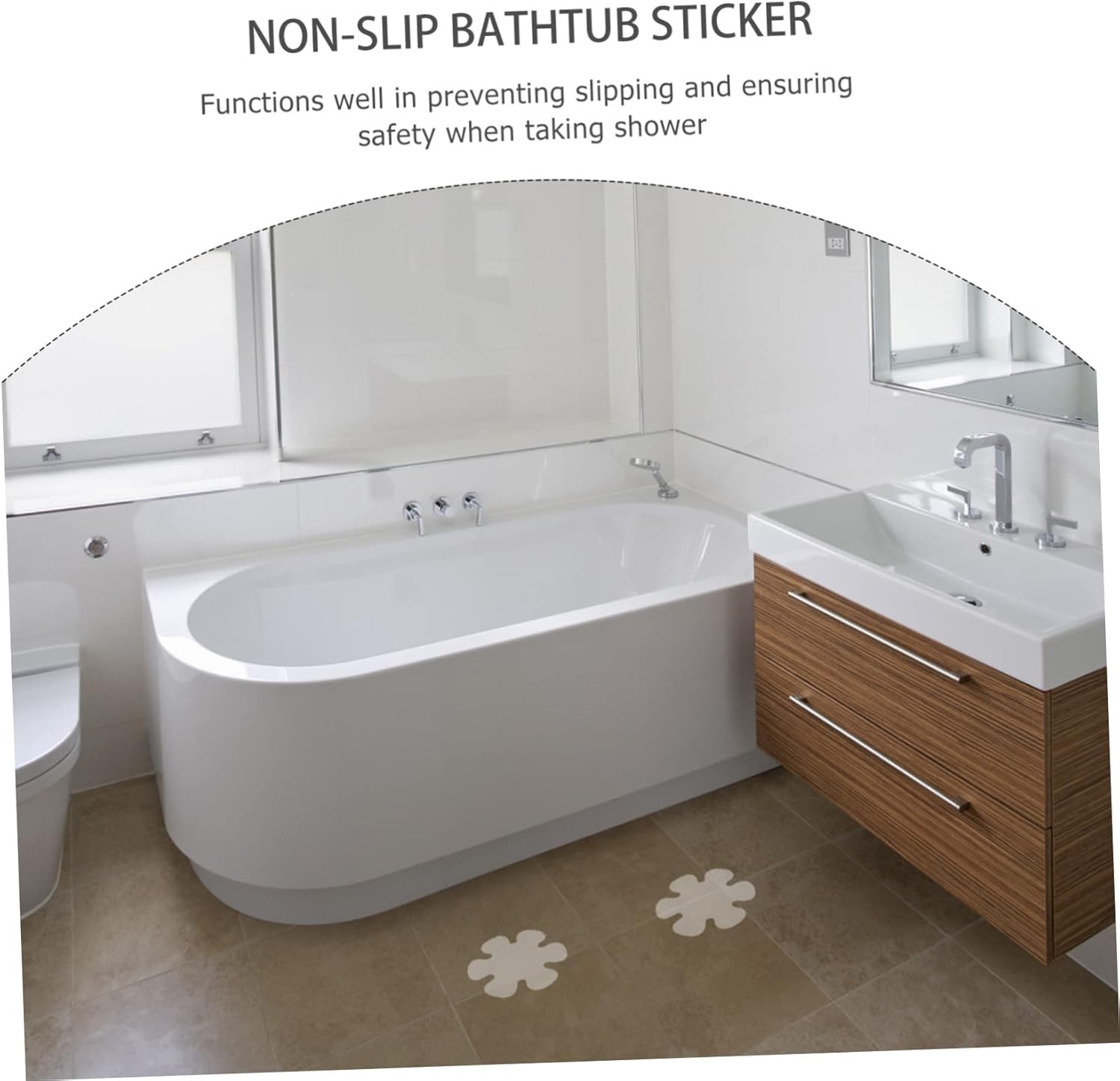 PRETYZOOM 1 Set Flower Shaped Non-Slip Bathtub Floor Stickers