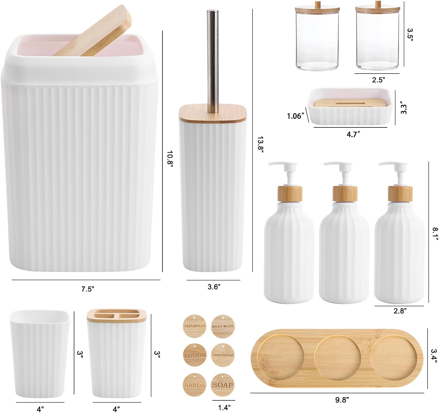 XLHOMO White Bathroom Accessory Set 17 Piece
