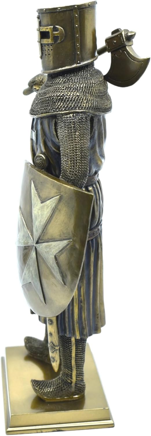 Generic Medieval Knight Axeman Statue Cold Cast Bronze Resin Figure 1240 Inche