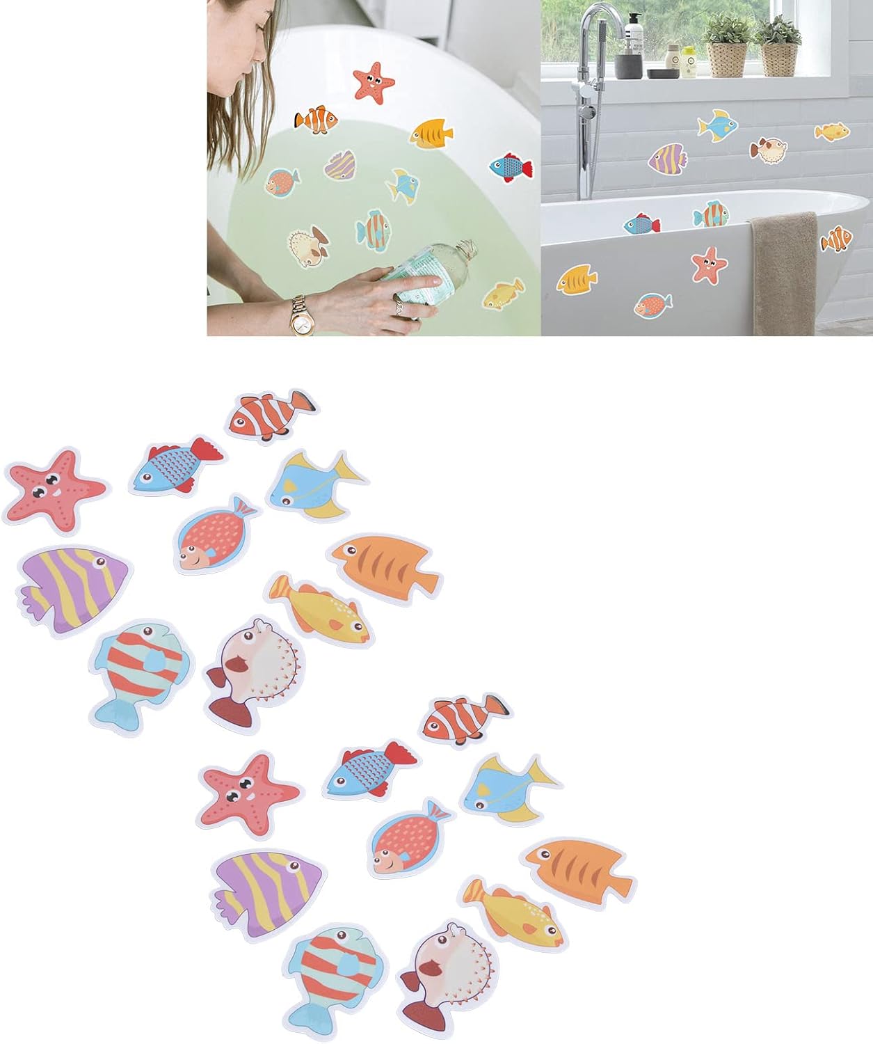 plplaaoo Non-Slip Bathtub Decals with Sea Creatures