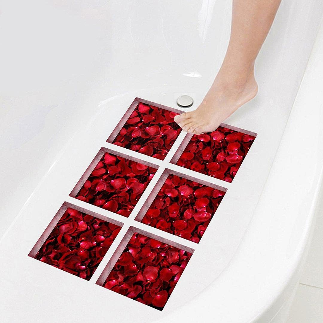 ChezMax Non-Slip Bath Stickers Petal Pattern 6 Pcs