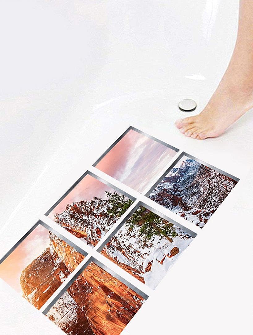 ChezMax Non-Slip Bathtub Sticker - 3D Mountain Peak Design 6 Pcs
