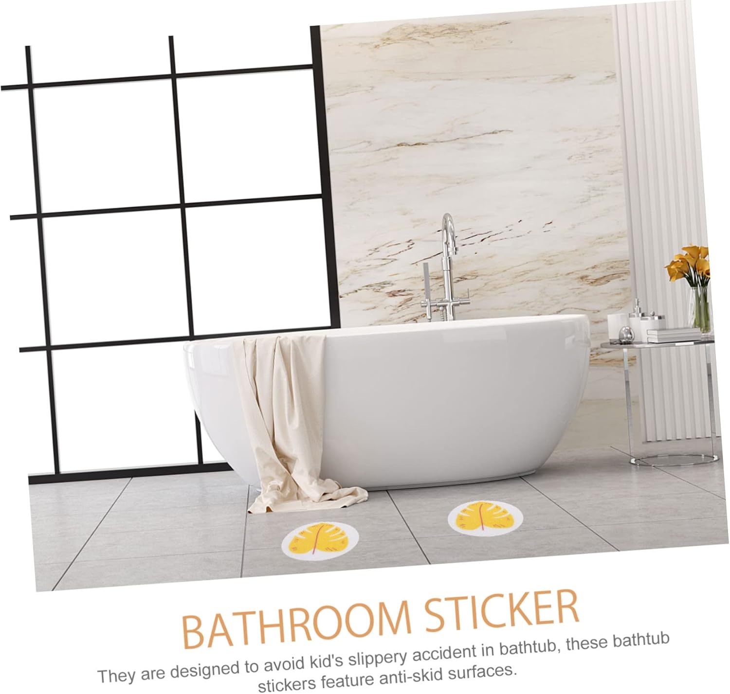 FONDOTIN Boys Girls Bath Stickers Tan Anti-Slip Waterproof Bathtub Appliques