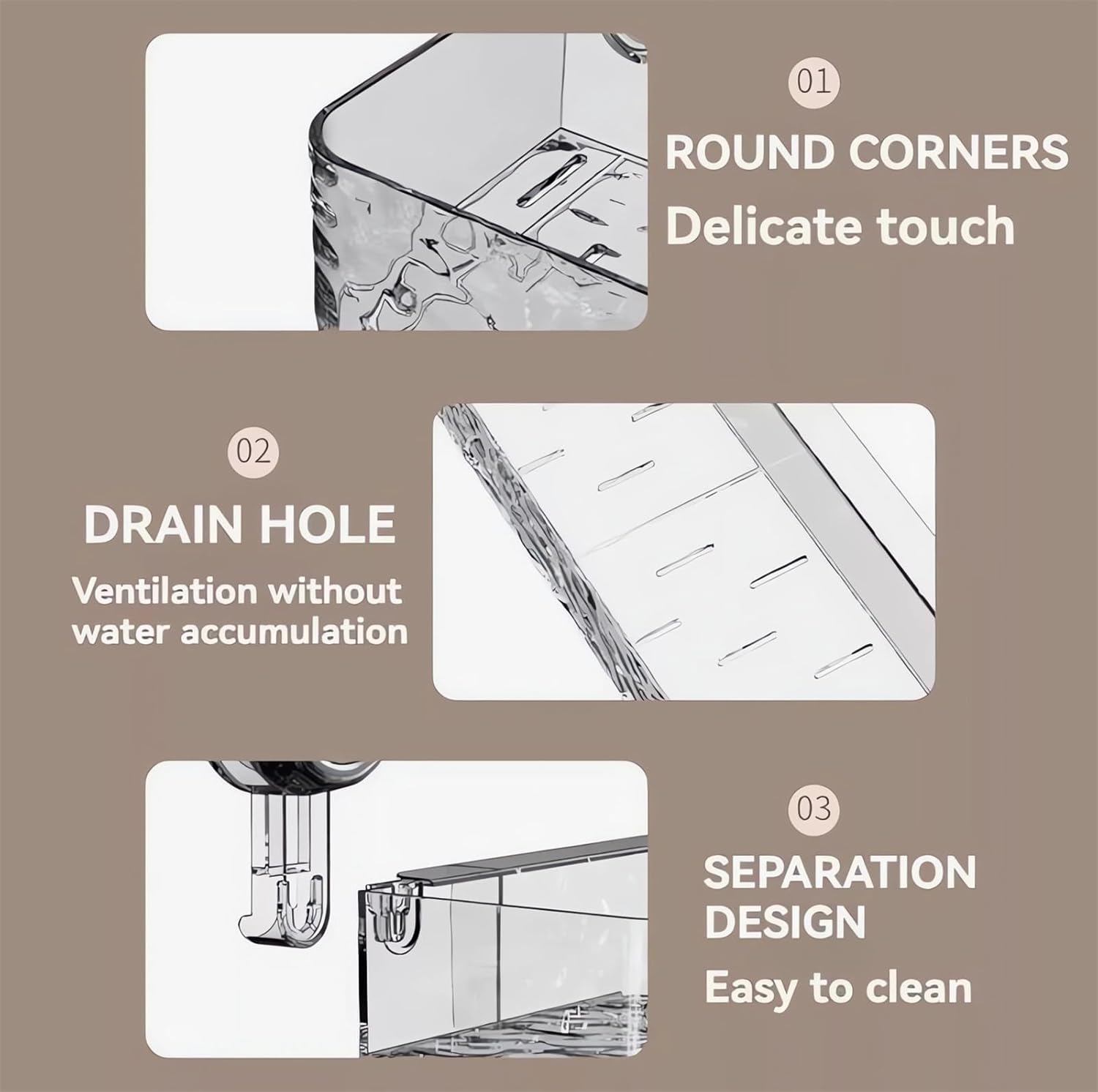 Removable Corrugated Suction Cup Shower Caddy Organizer