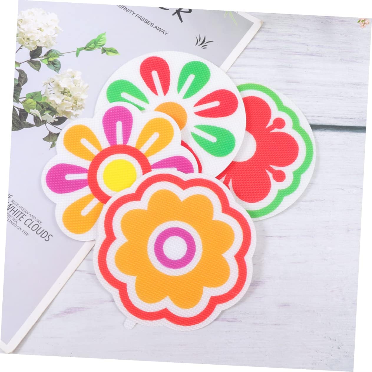 8Pcs Flower Design Non-Slip Bathtub Stickers
