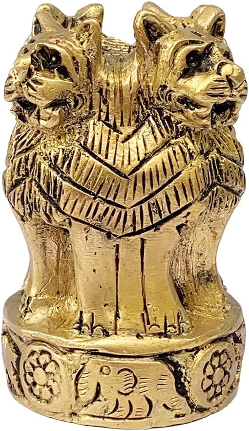 Bharat Haat Brass Ashoka Stambh Decorative Sculpture