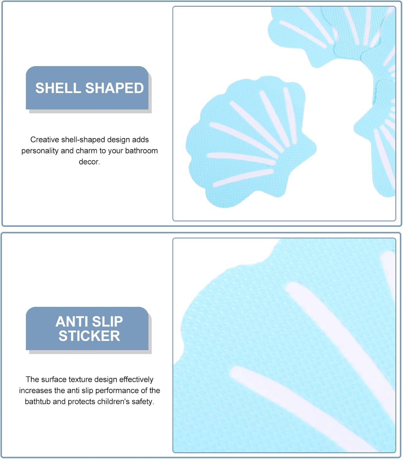 ABOOFAN 12pcs Shell-Shaped Non-Slip Bath Stickers