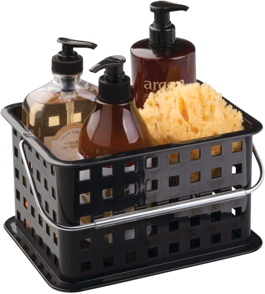 iDesign Spa Plastic Storage Shower Basket - Black