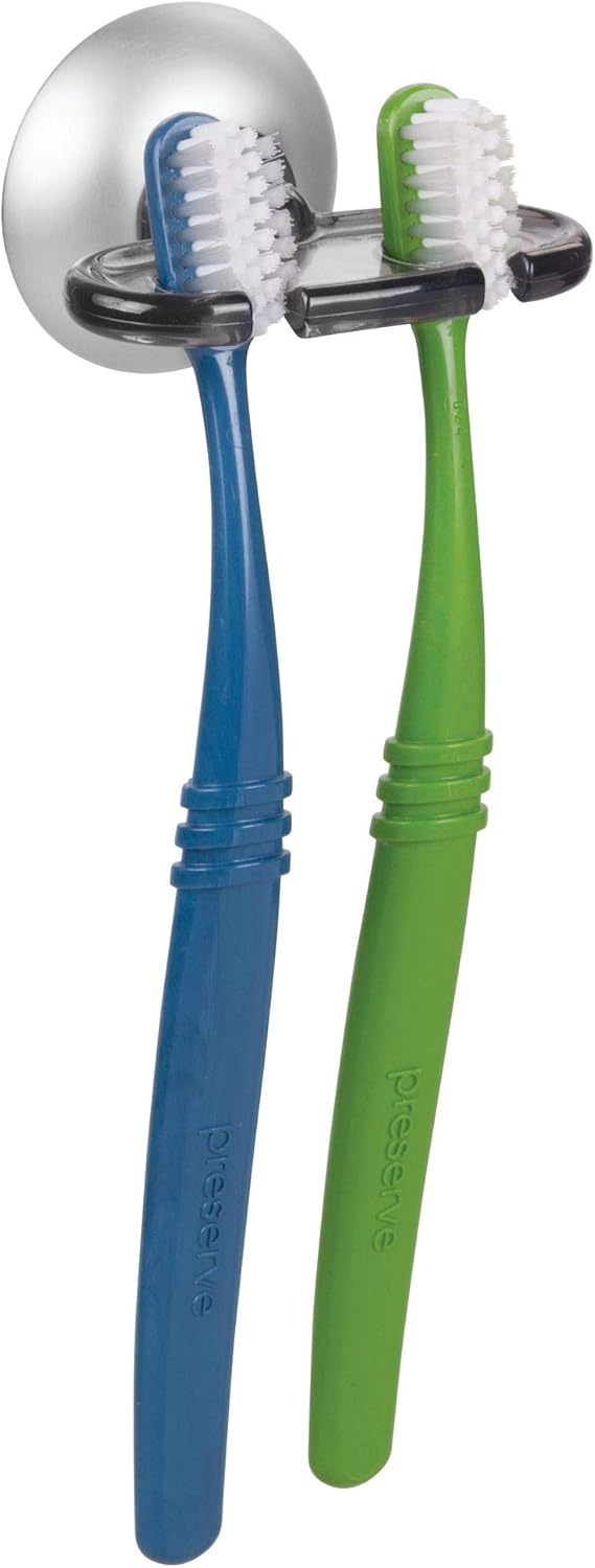 InterDesign iDesign Ultra Power Lock Suction Toothbrush Holder Gray