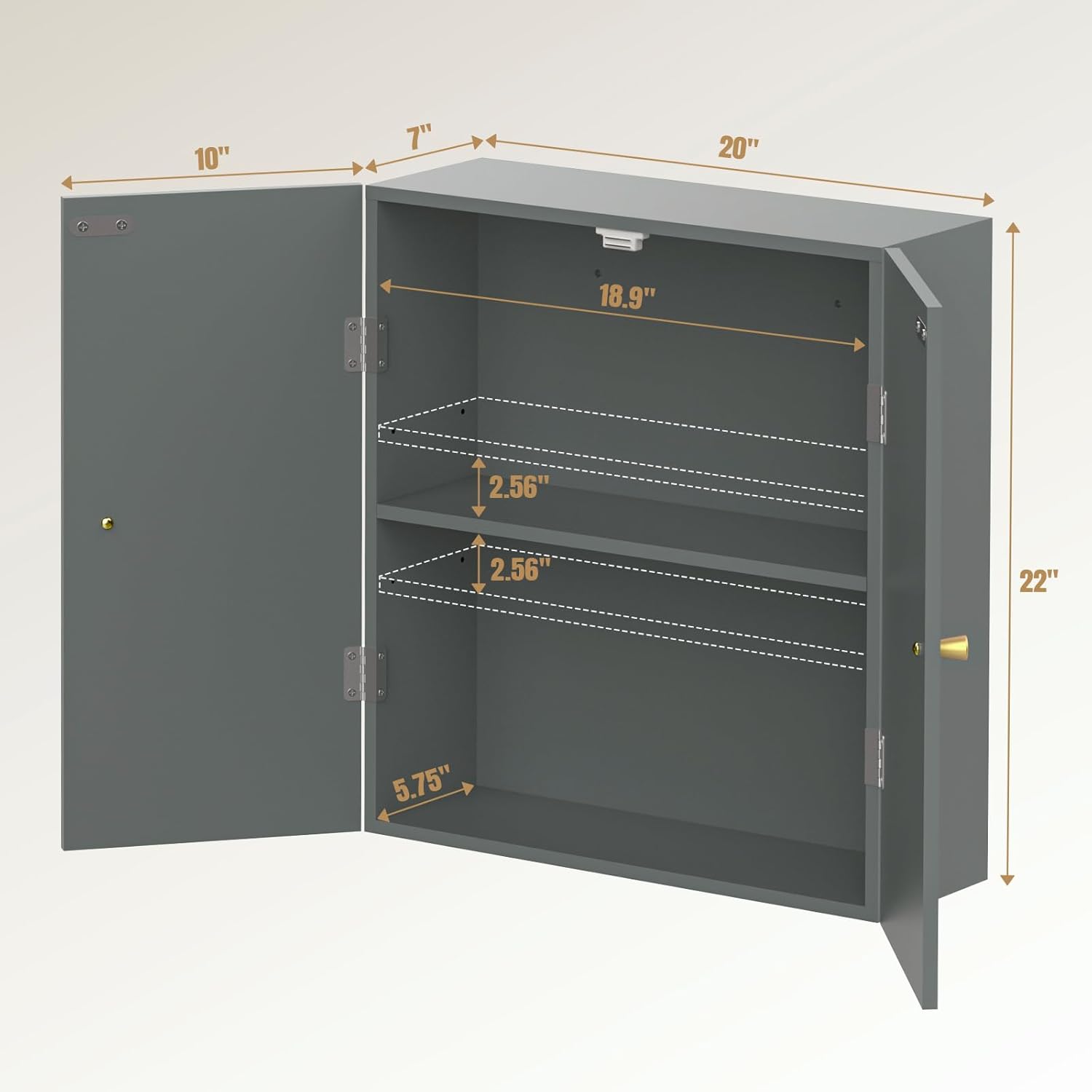 VOXANOXI Bathroom Cabinet Wall Mount Premium Design Over the Toilet Storage Cabinet