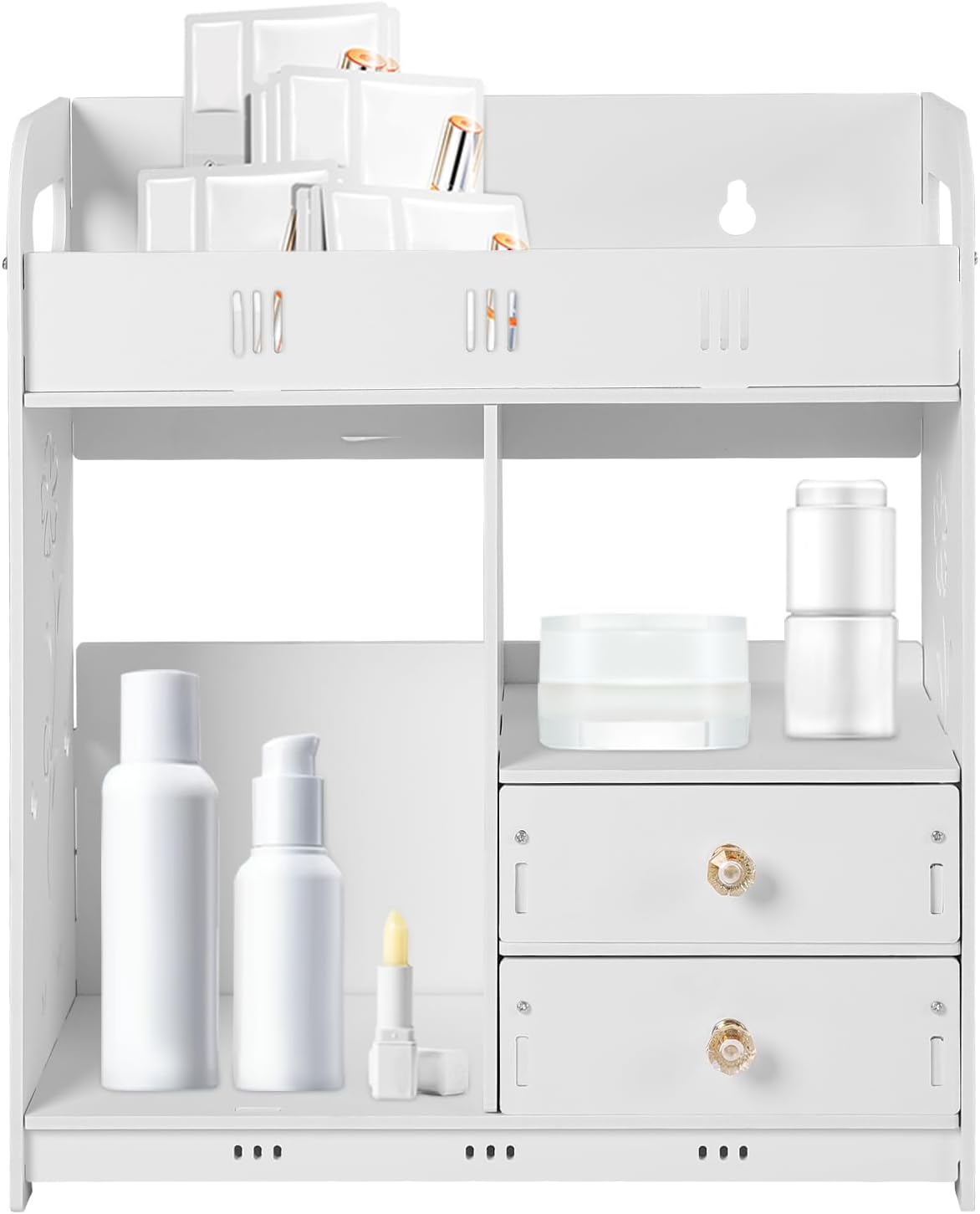SNKOURIN Wooden Bathroom Cabinet with Two Drawers