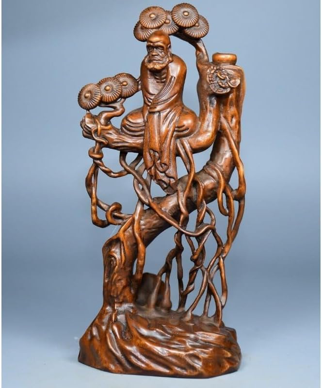 LimpaC Mini Boxwood Arhat Meditation Statue