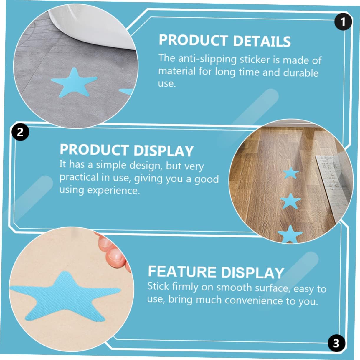 VOSAREA 40Pcs Anti Slip Star Bathtub Stickers for Safety