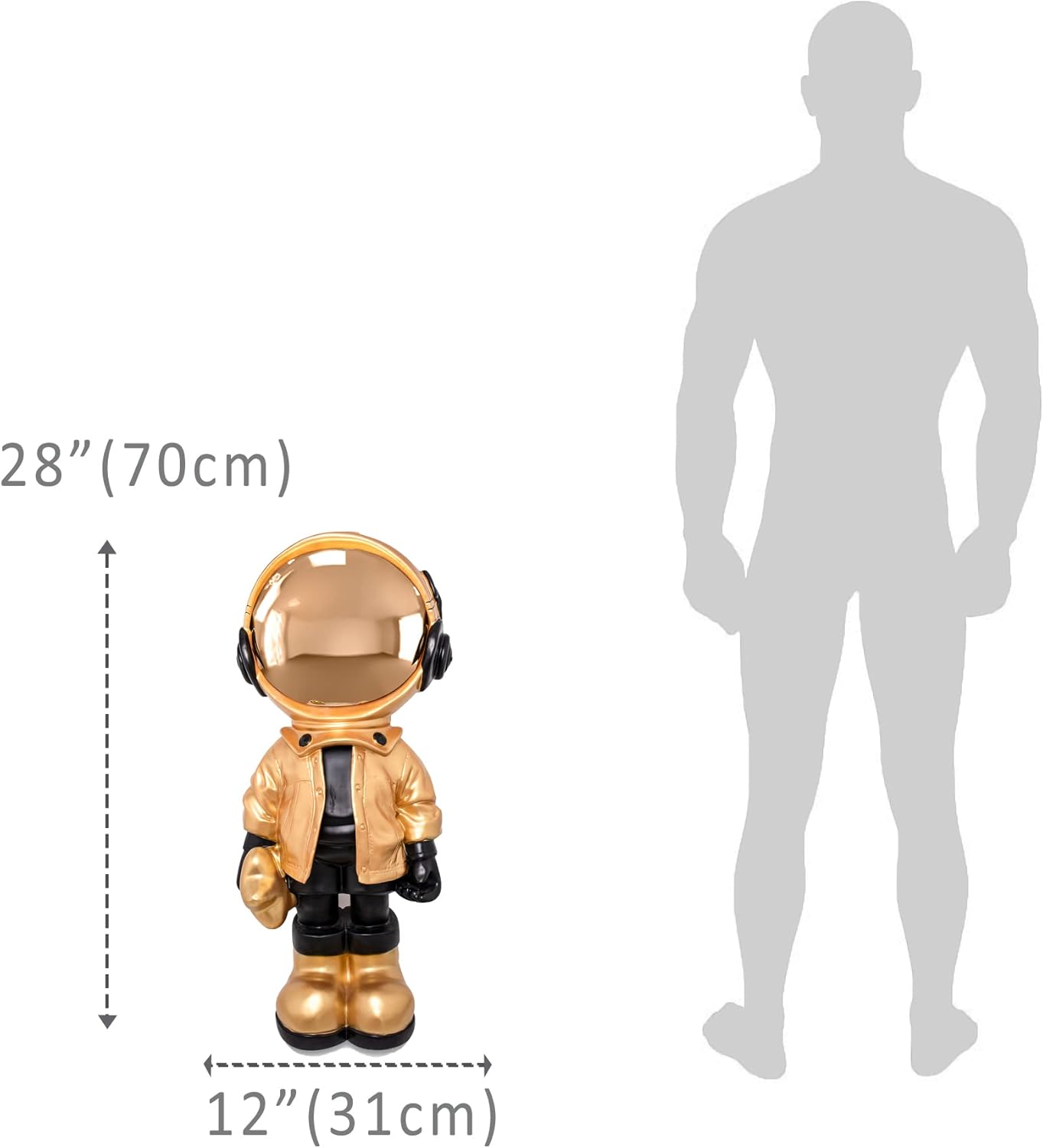 AURTEM Dreamer Starlight Astronaut Statue - Space Themed Art Sculpture
