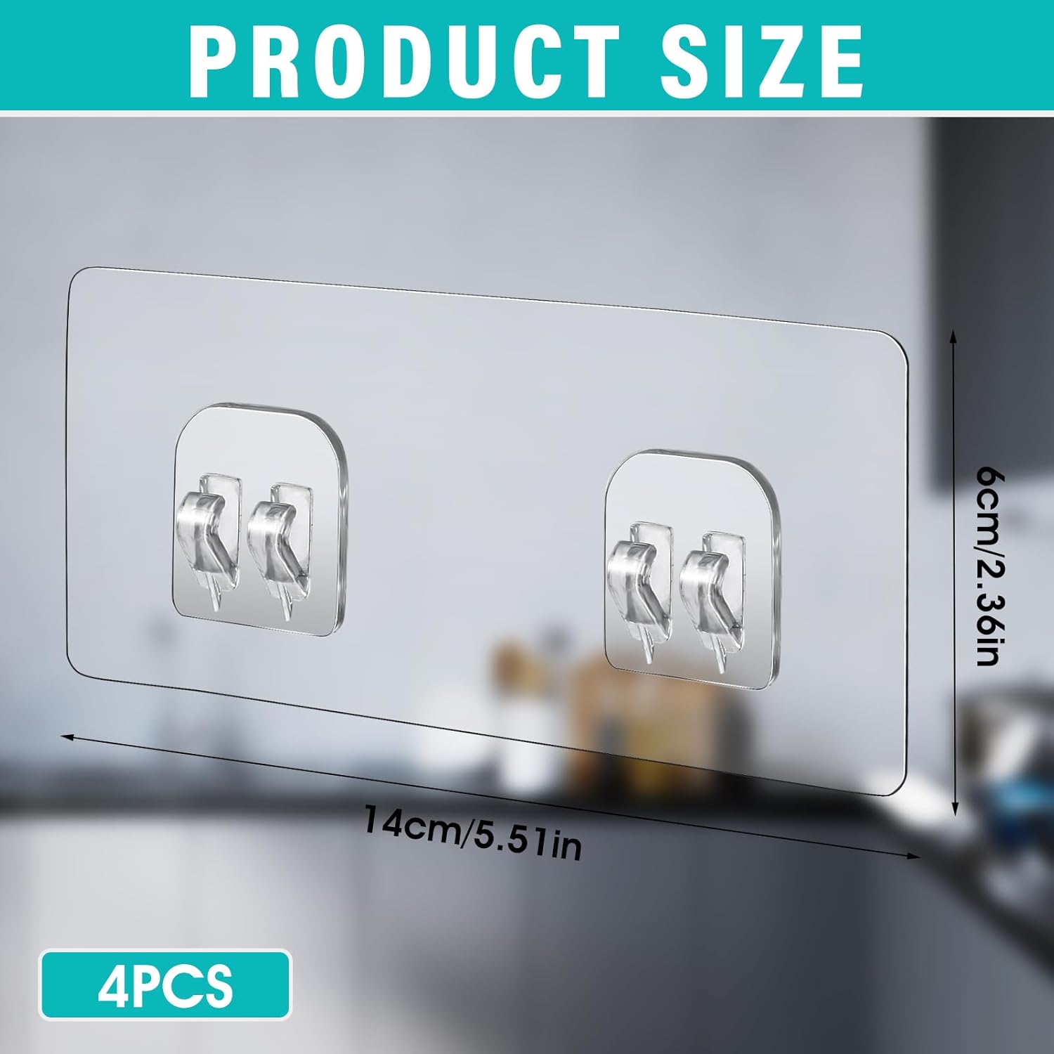 4 Pack Strong Adhesive Suction Cup Hooks for Shower Caddy