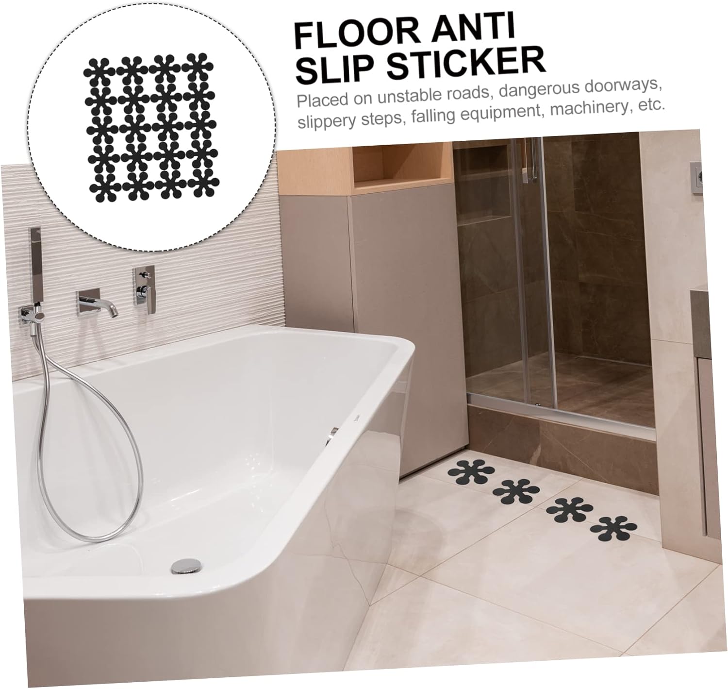FELTECHELECTR Non-Slip Bath Tub Stickers 20-Pack Snowflake Design