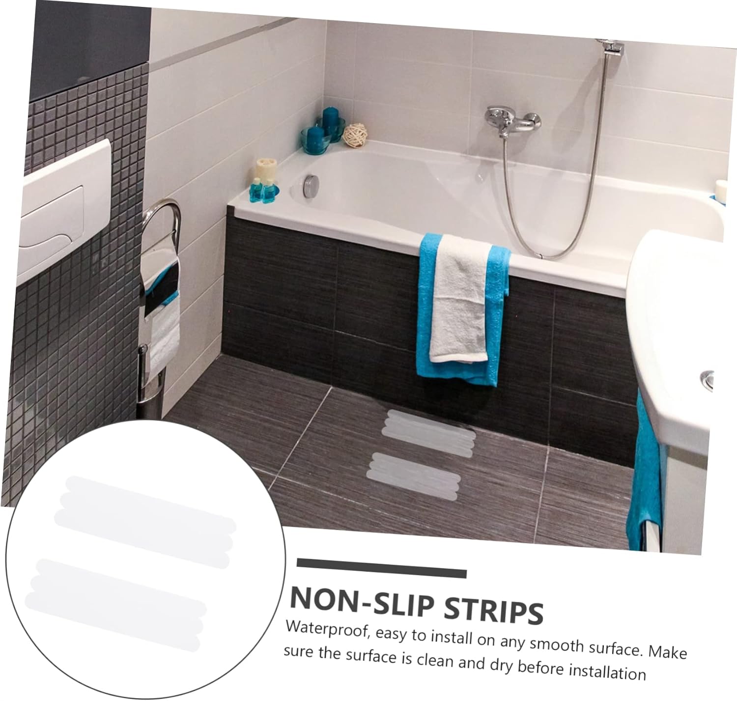 FIXOSHEE 36pcs Non-Slip Bath Stickers Anti-Slip Strips
