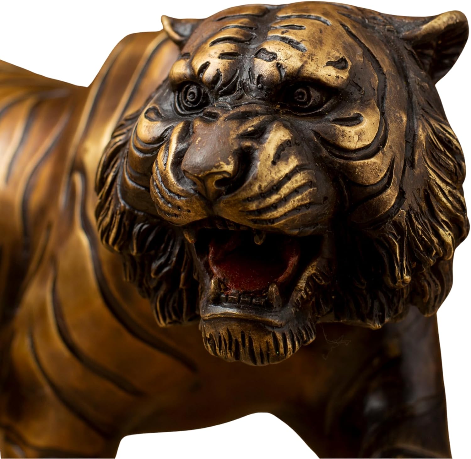 YouFine Bronze Tiger Statue 189 Inch Solid Brass Home Decor