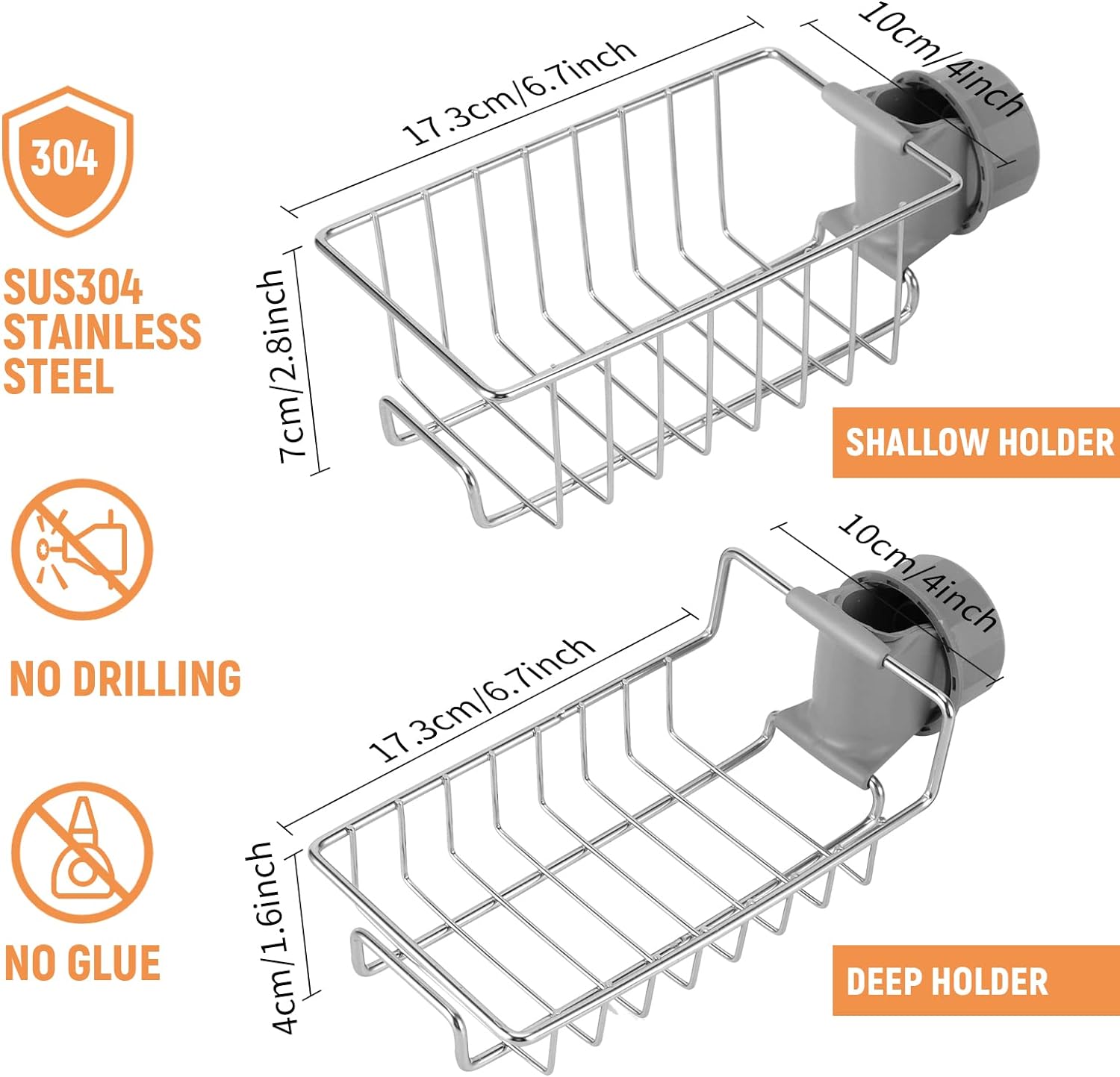 Buoluty Clawfoot Tub Caddy - Stainless Steel Shower Shelves Soap Caddy