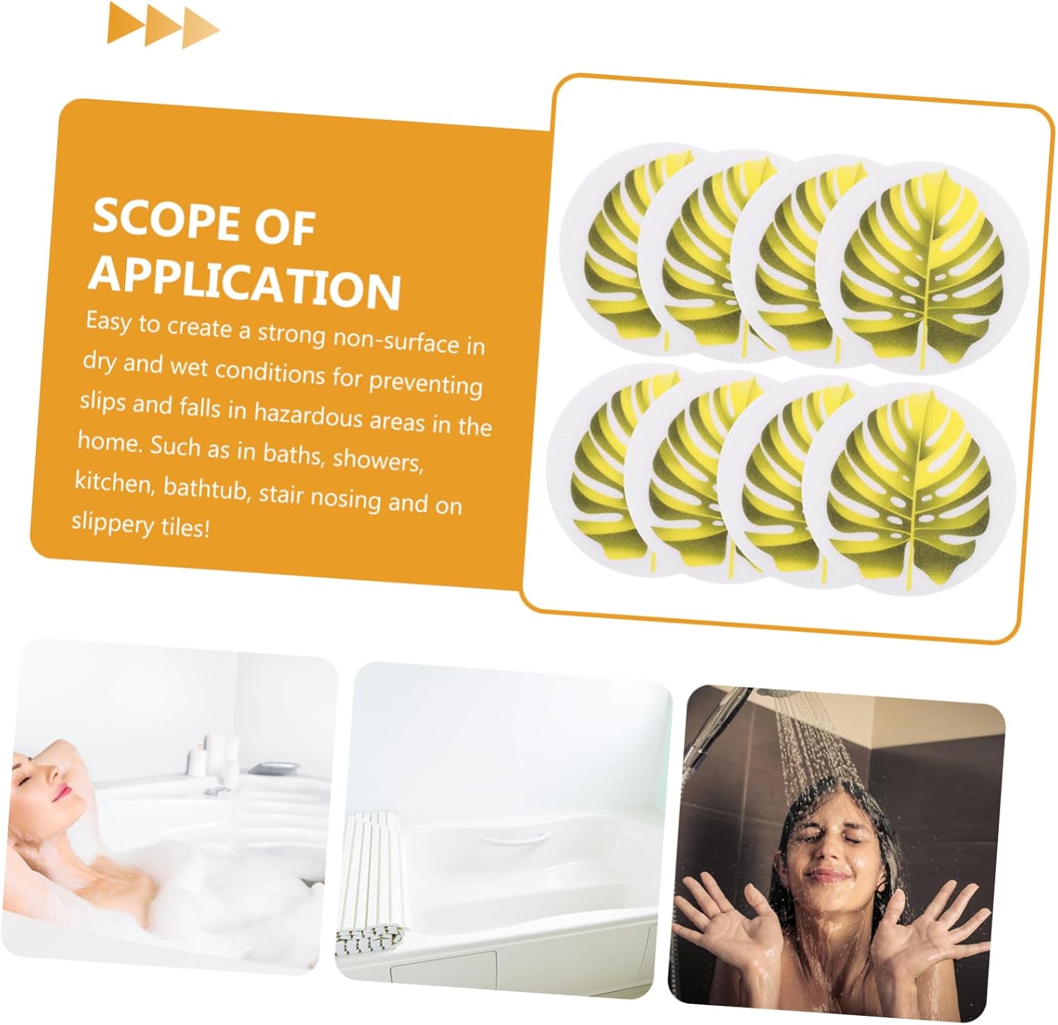 1 Set Leaf Bathtub Stickers Non-Slip Decals for Safety and Fun
