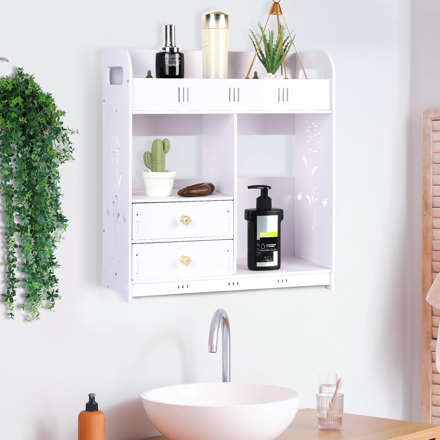 GizmoSynth Bathroom Cabinet with 2 Drawers Shelves