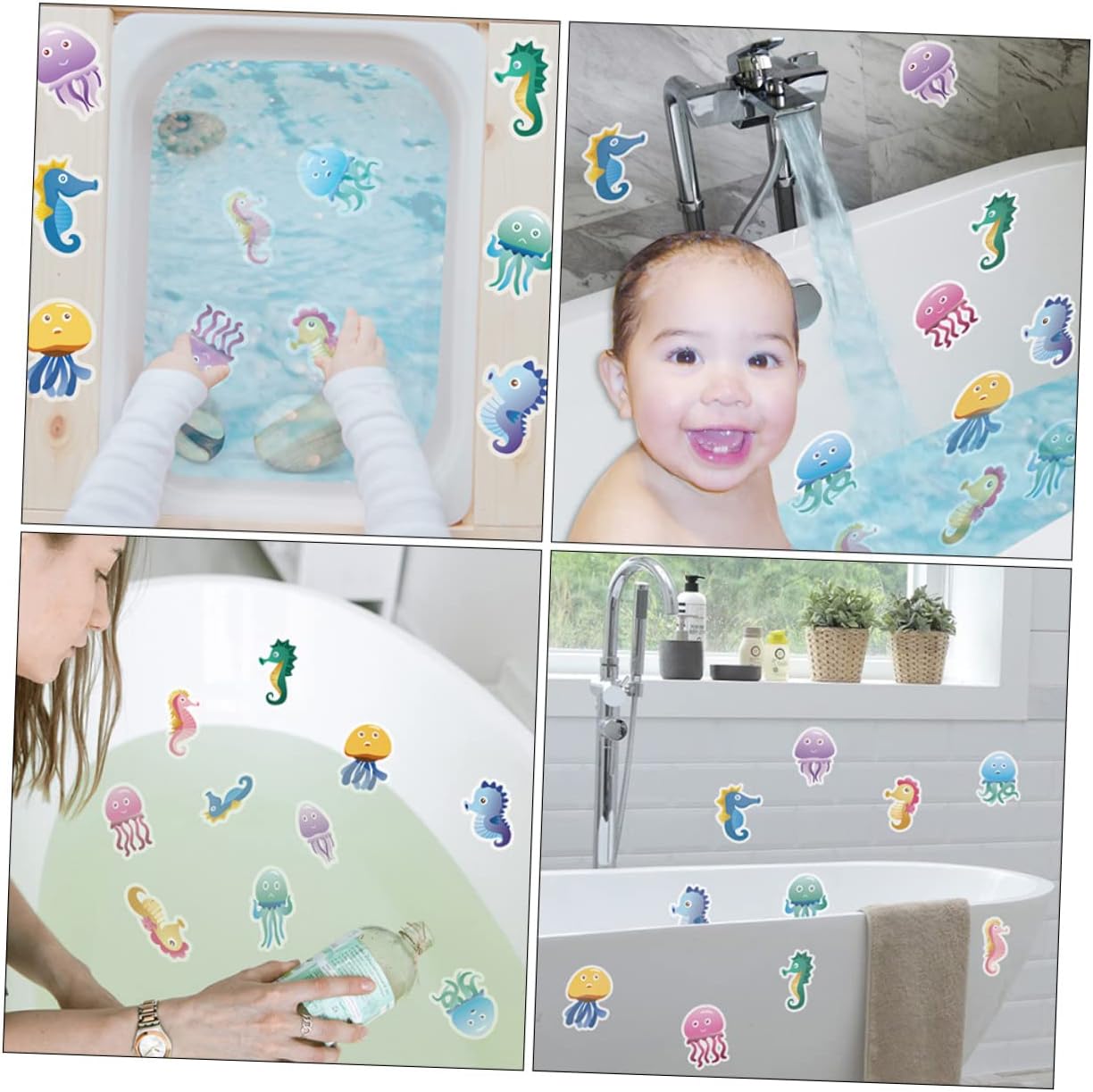 Ciieeo 10pcs Cartoon Non-Skid Bathtub Stickers 1