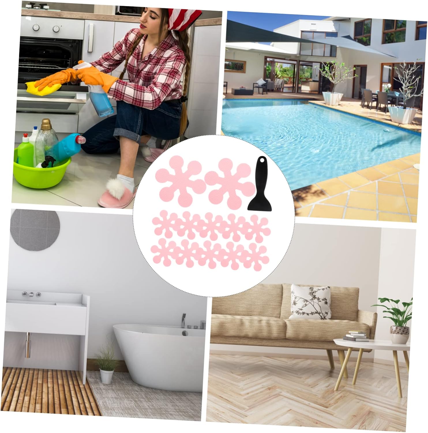 PRETYZOOM Snowflake Non-Slip Bathtub Decals
