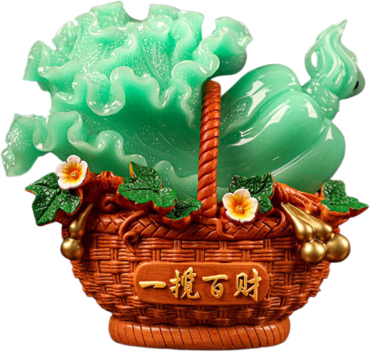 Luxurious Blue Ice Jade Style Wealth Statues for Home and Office
