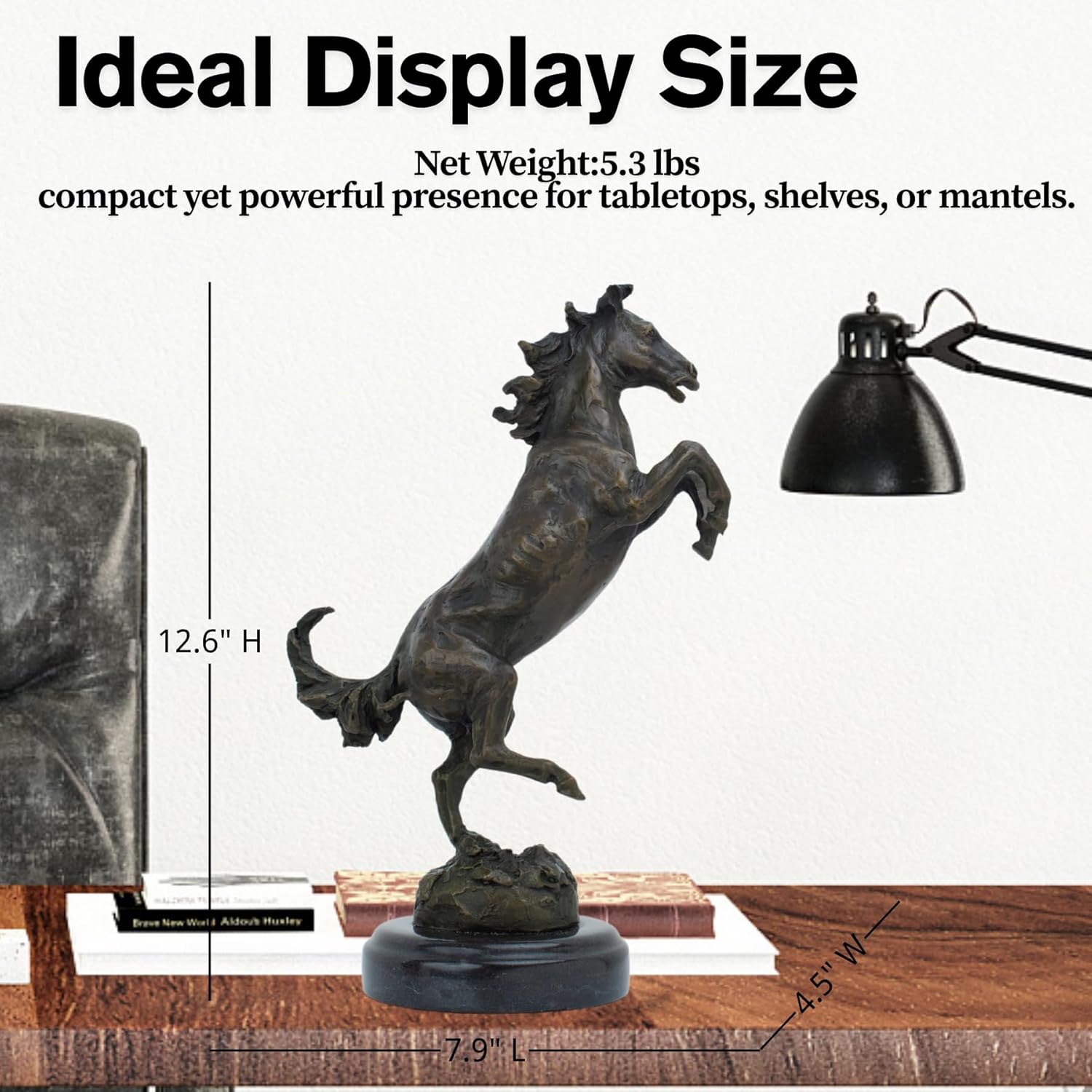 YouFine Bronze Rearing Horse Statue - 126 Inch Equestrian Decor