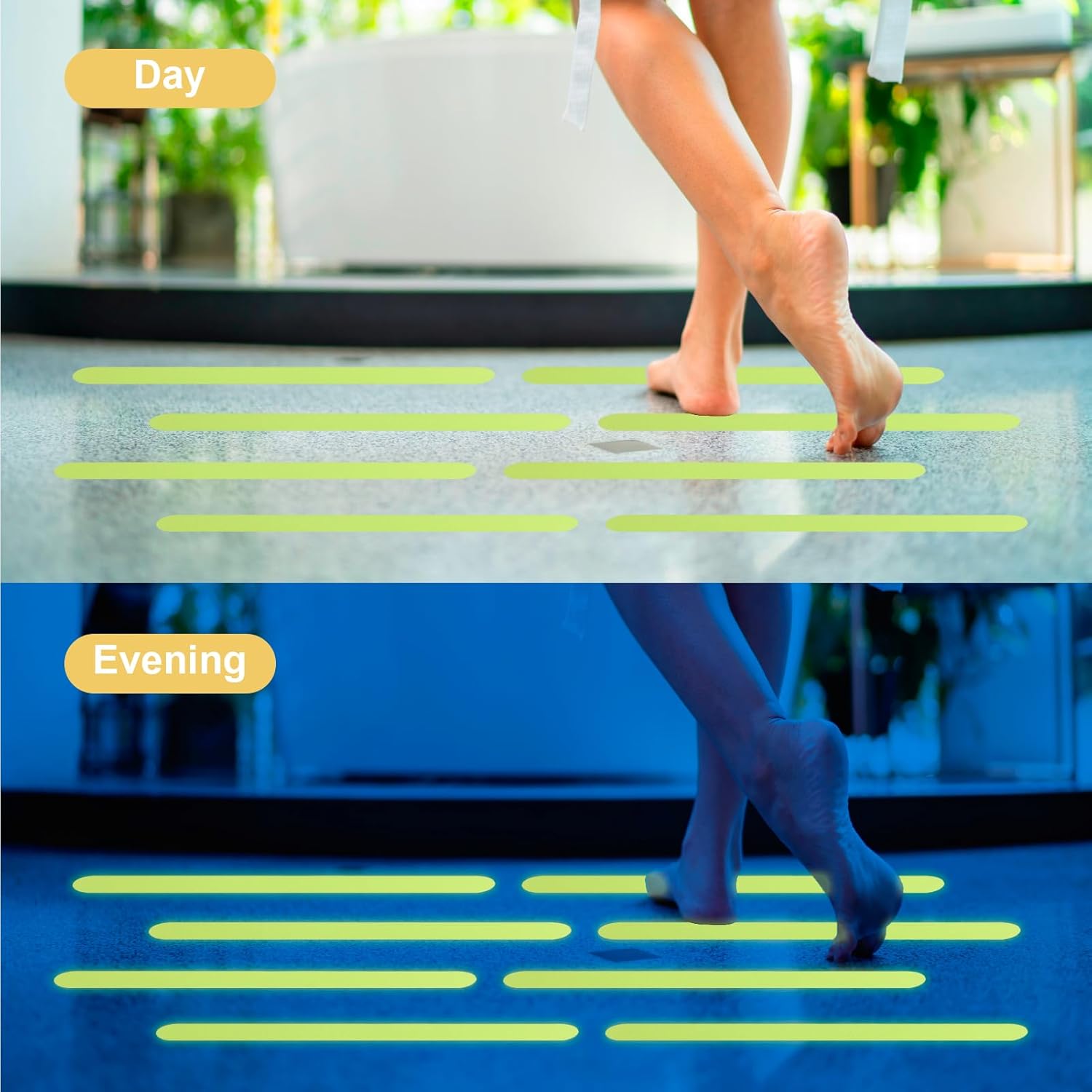 24 Pcs Luminous Non-Slip Shower Stickers