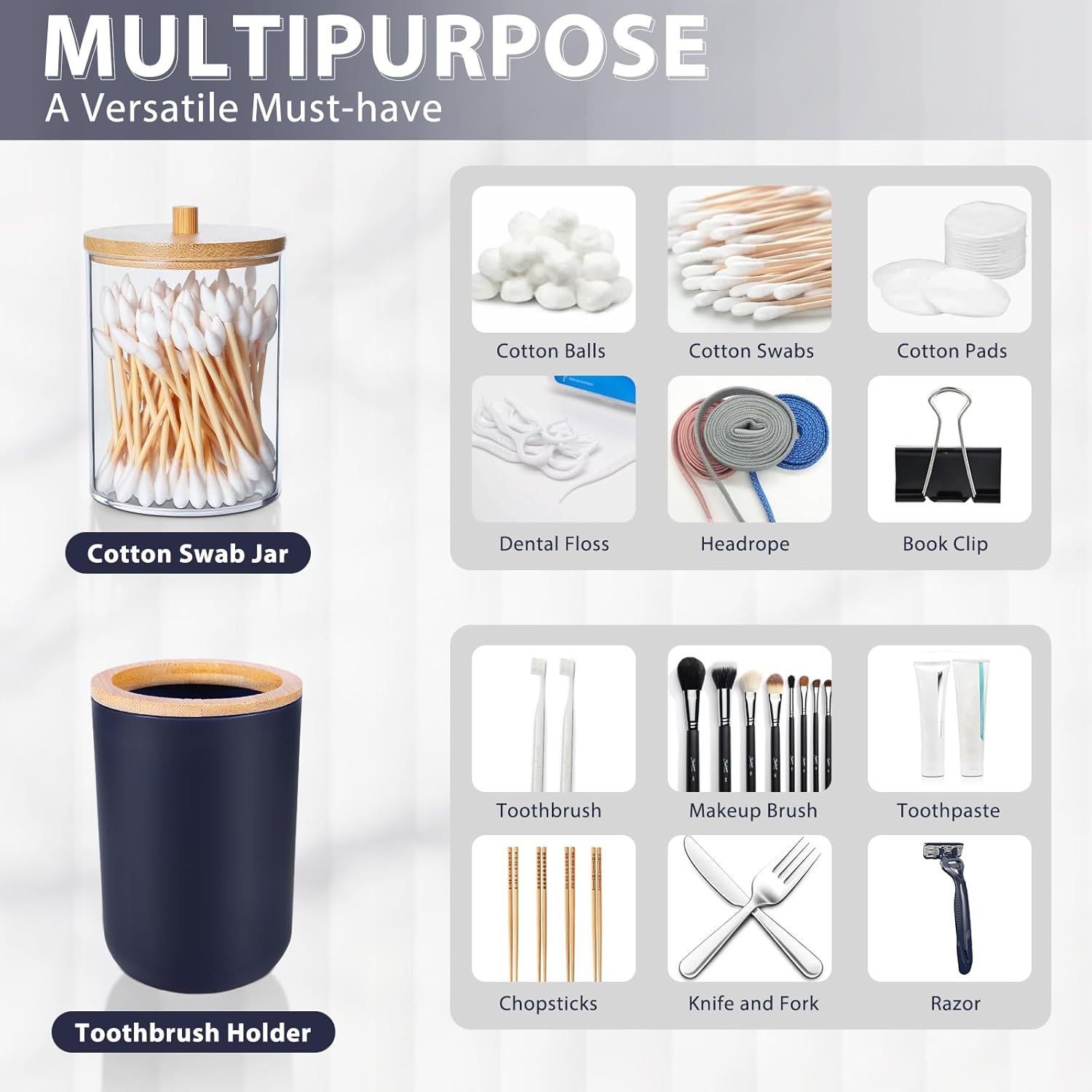 iMucci 5 Piece Bathroom Accessories Set Navy Blue