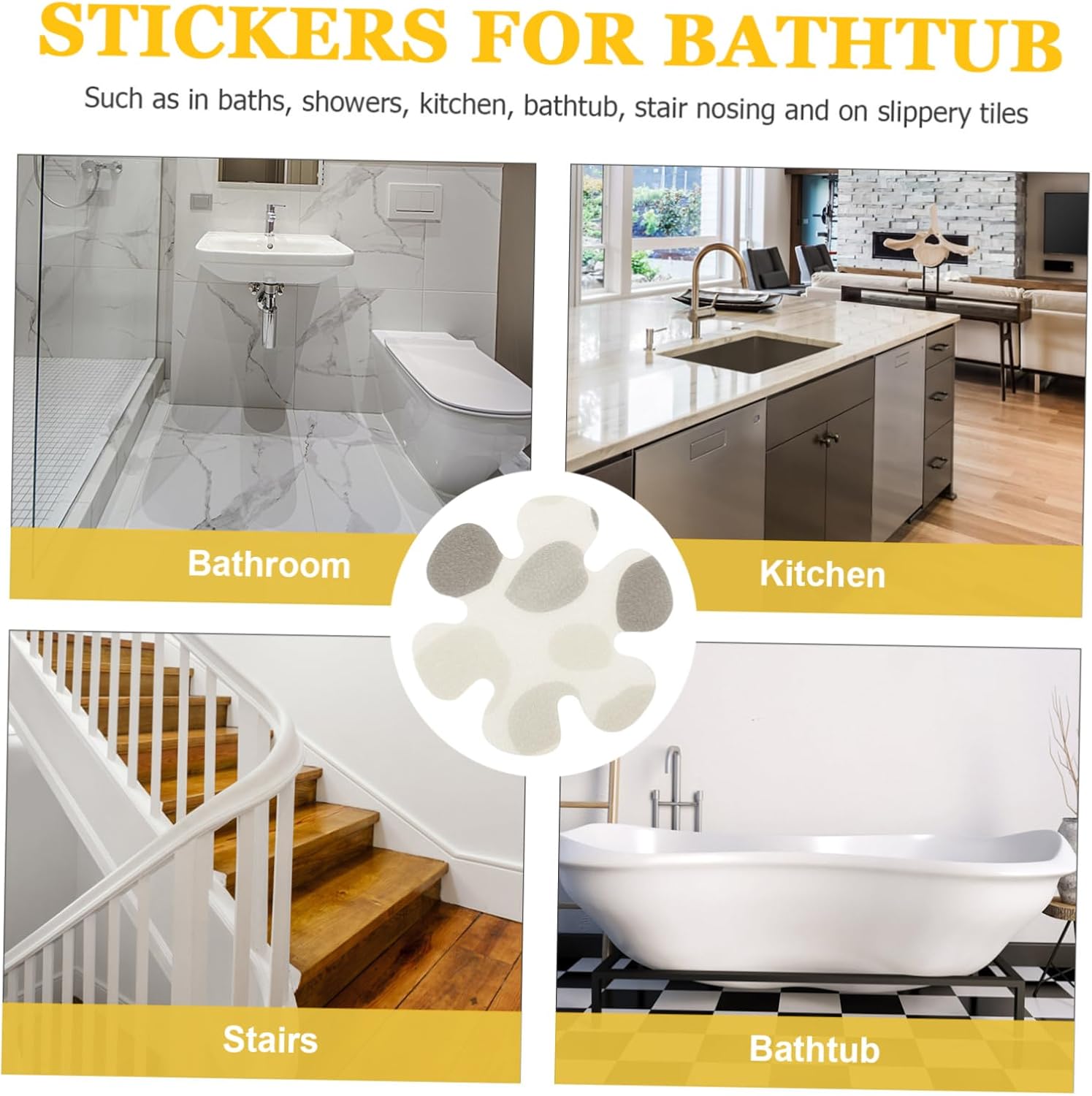 HOOTNEE Flower Non Slip Bathtub Stickers 1 Set