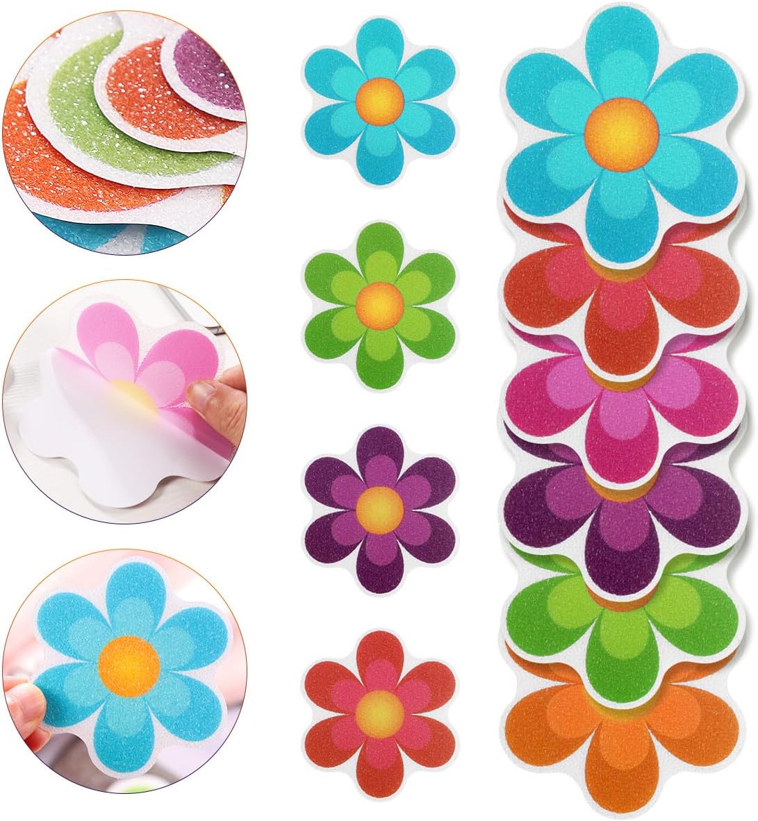 TOPBATHY Flower Decals 10pcs Daisy Bath Stickers