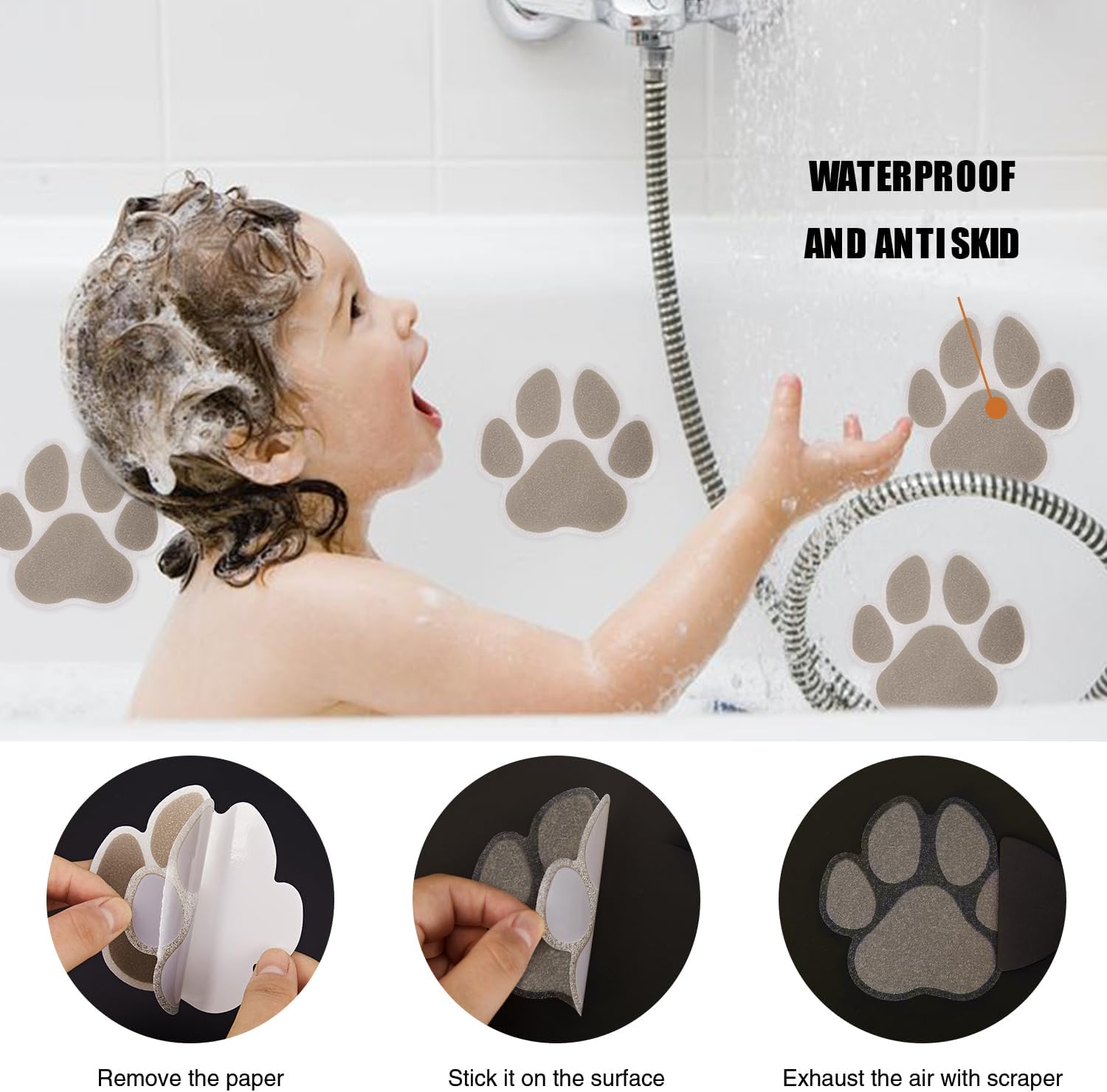 Secopad Non-Slip Bathtub Stickers 30 PCS Safety Treads