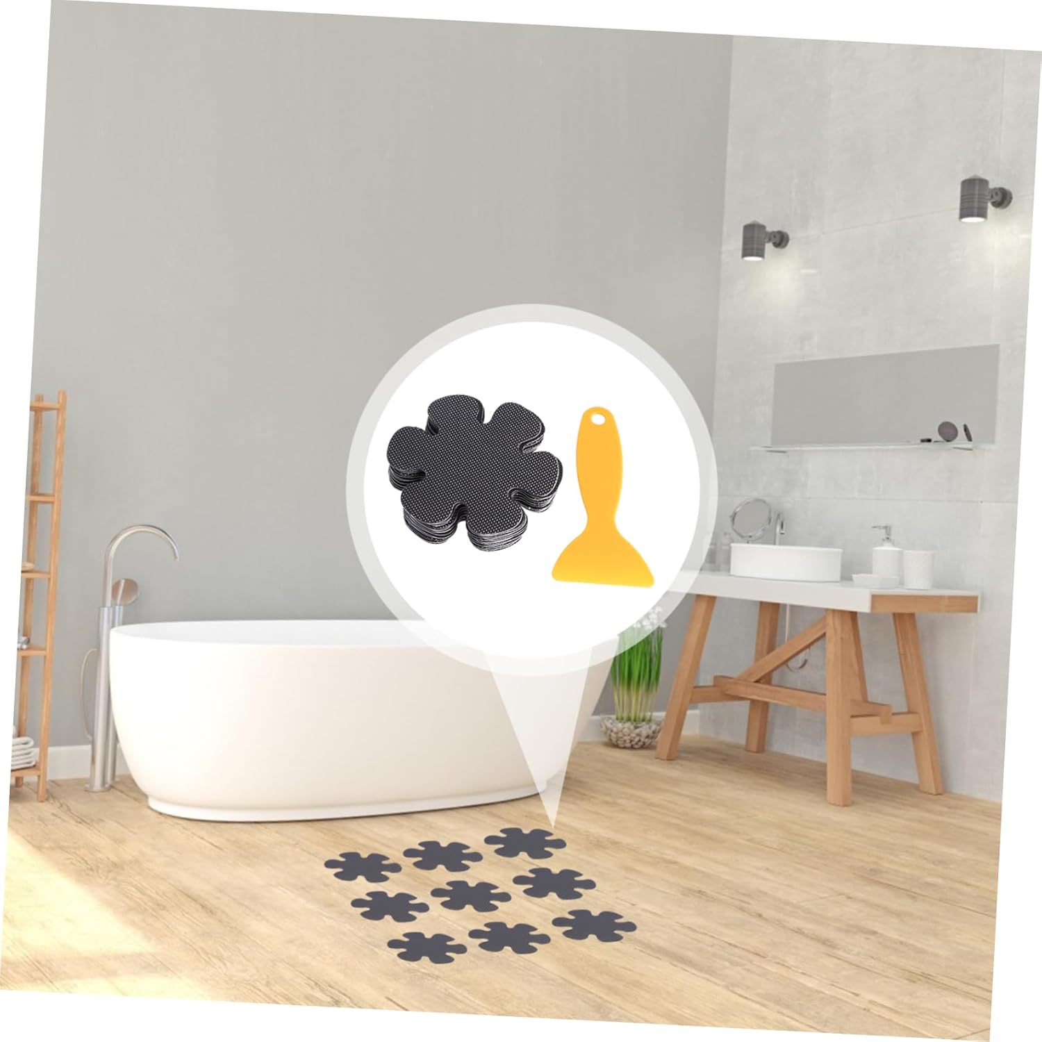 PRETYZOOM 20Pcs Flower Shaped Non-Slip Bath Stickers