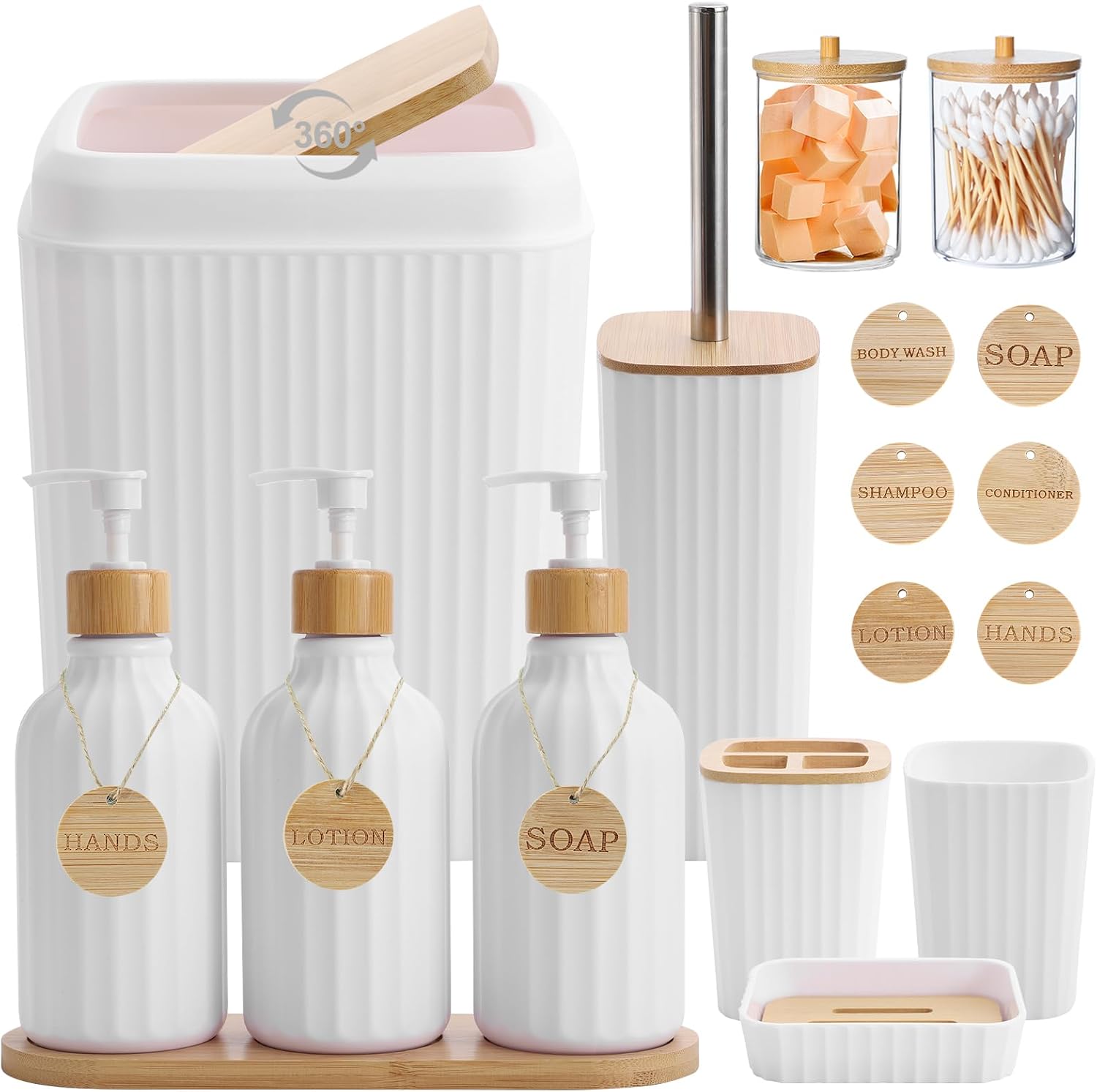 XLHOMO White Bathroom Accessory Set 17 Piece