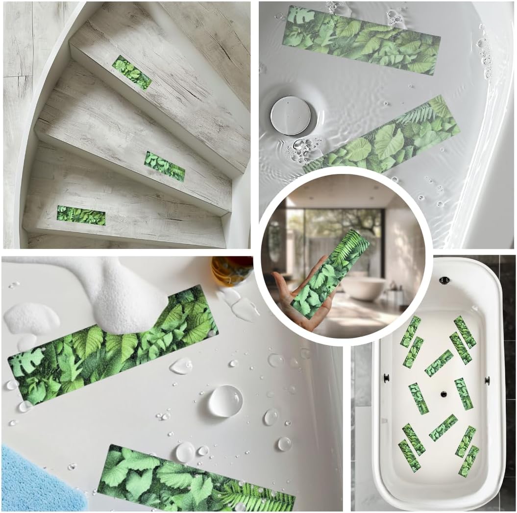Non Slip Bathtub Stickers 12 PCS Botanical Design